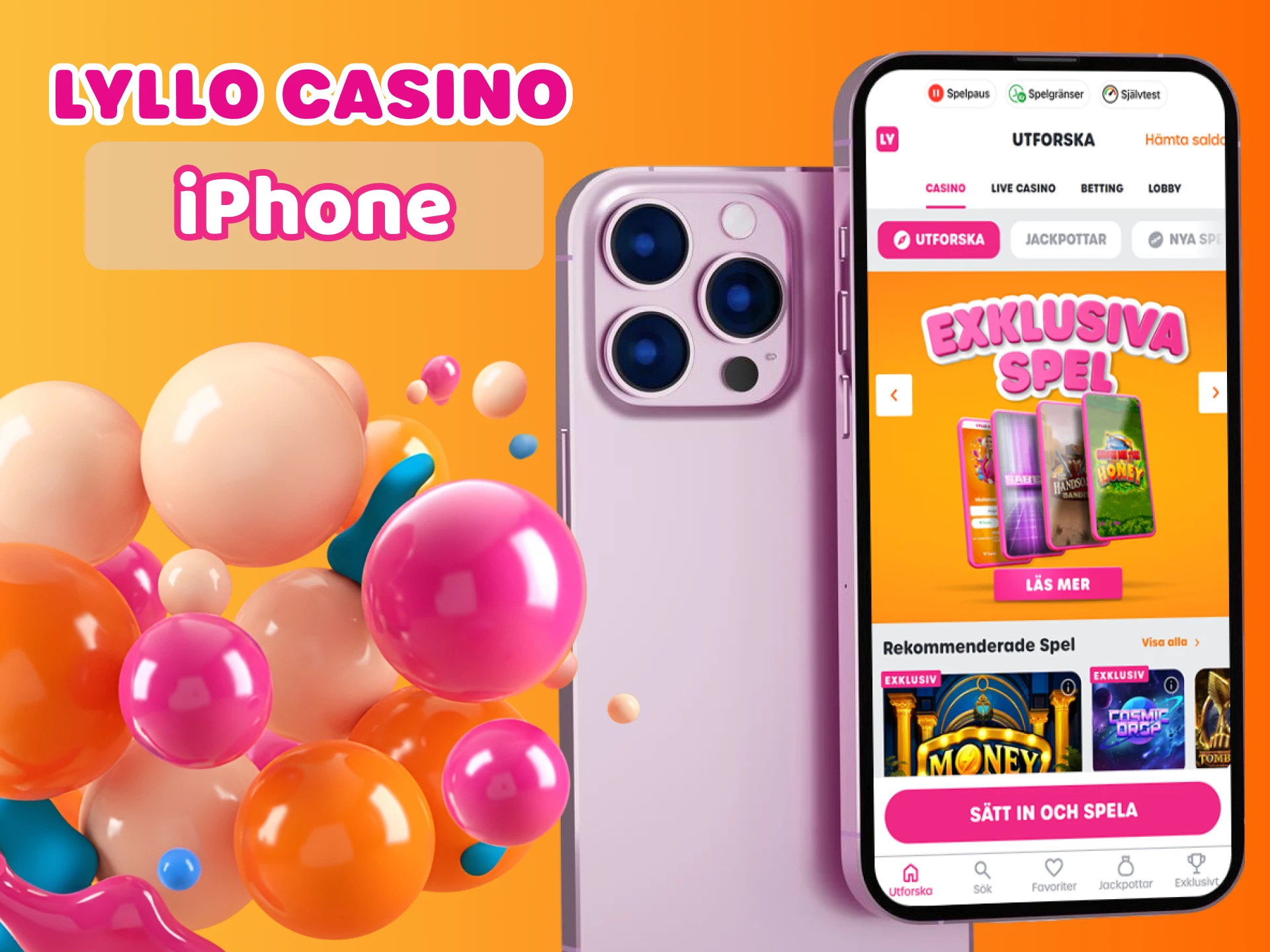 Börja spela Lyllo Casino för iPhone.