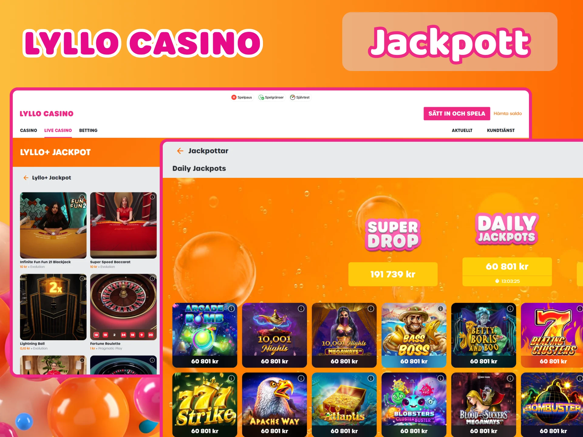 Få din första jackpot med Lyllo Casino.
