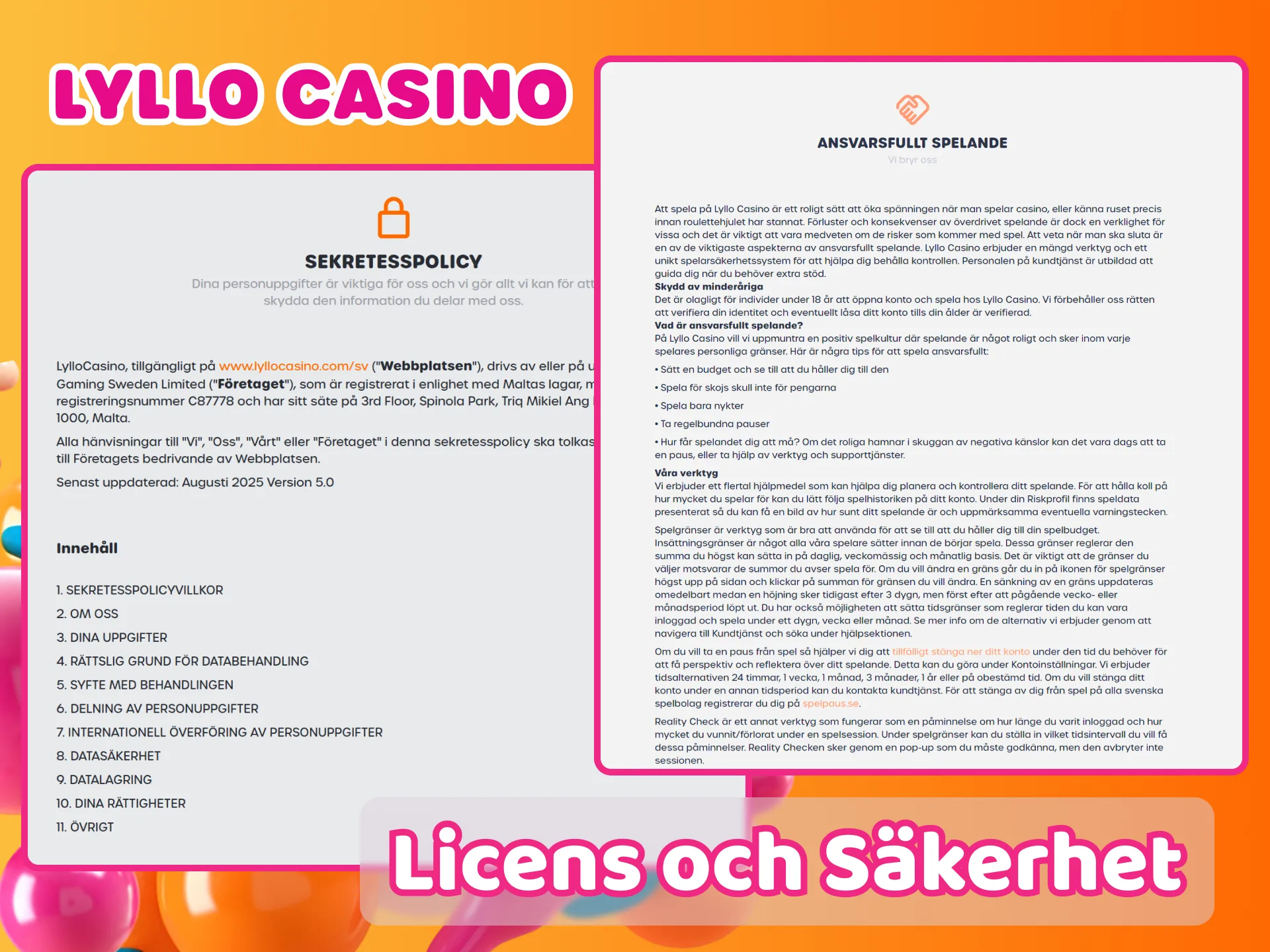 Spela och vinn på Lyllo Casino på ett rättvist och säkert sätt.