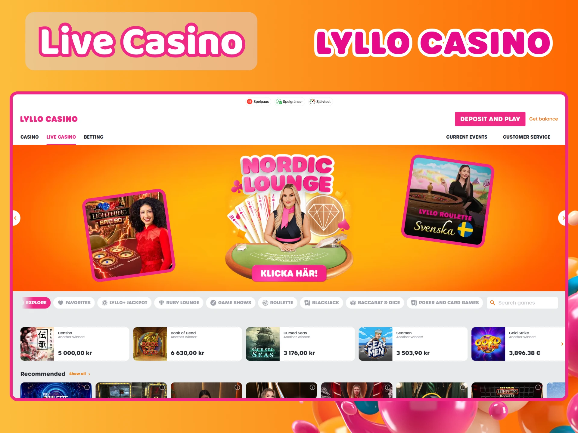 Lyllo Casino erbjuder ett brett utbud av live casino som du kommer att uppskatta.