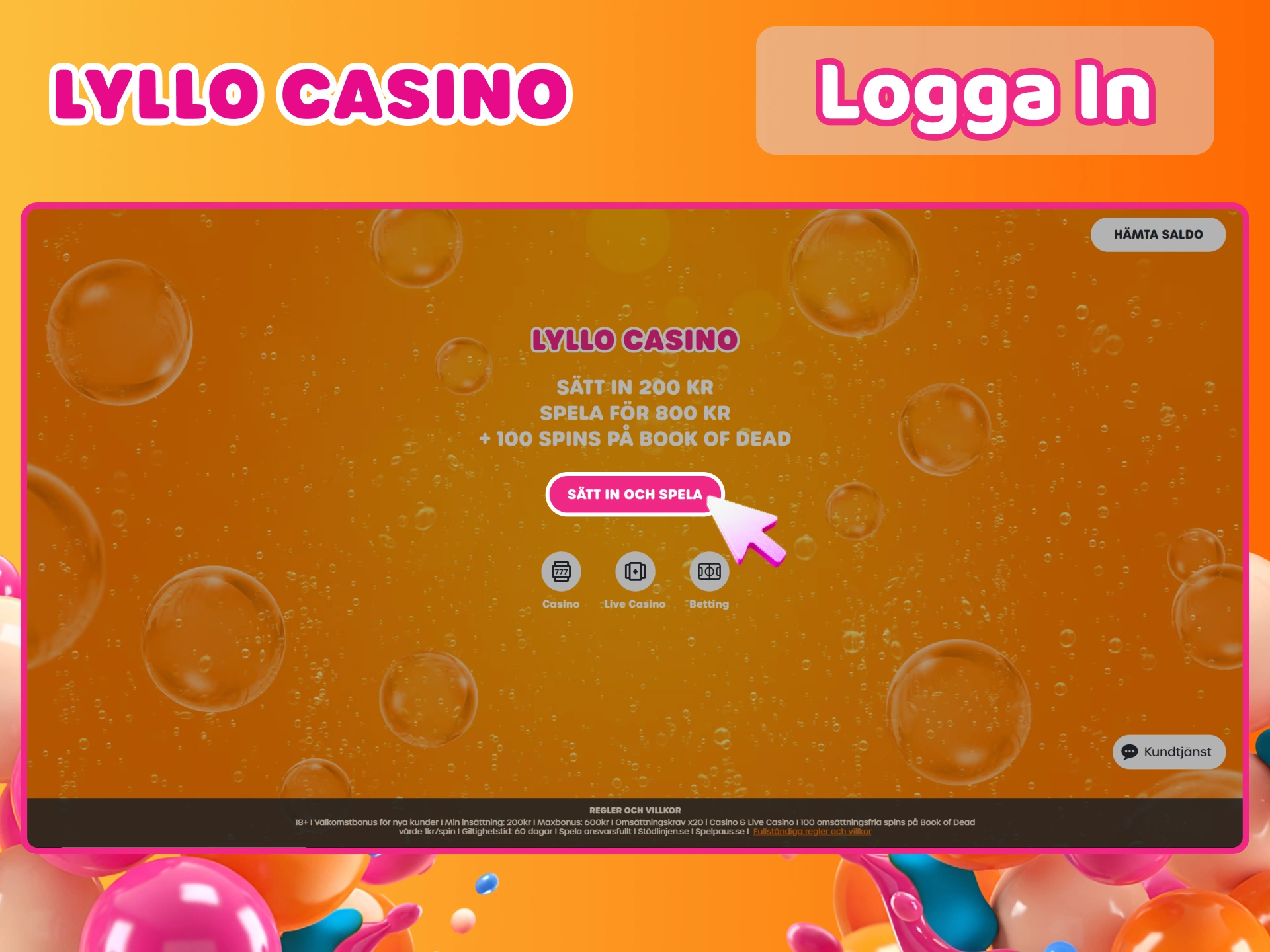 Logga in på ditt konto snabbt och enkelt på Lyllo Casinos officiella webbplats.