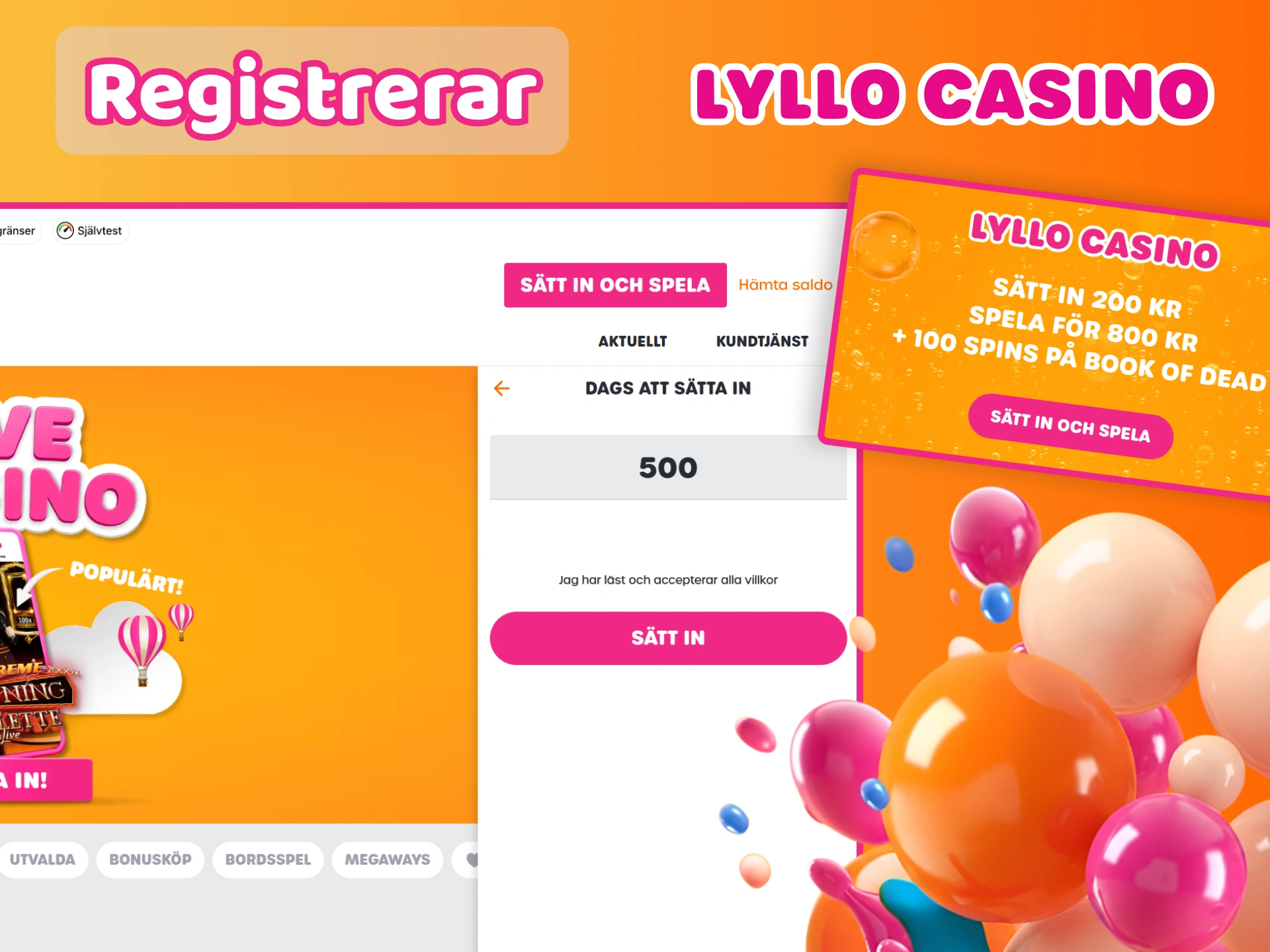 Registrera dig och börja spela på officiella webbplatsen för Lyllo Casino.