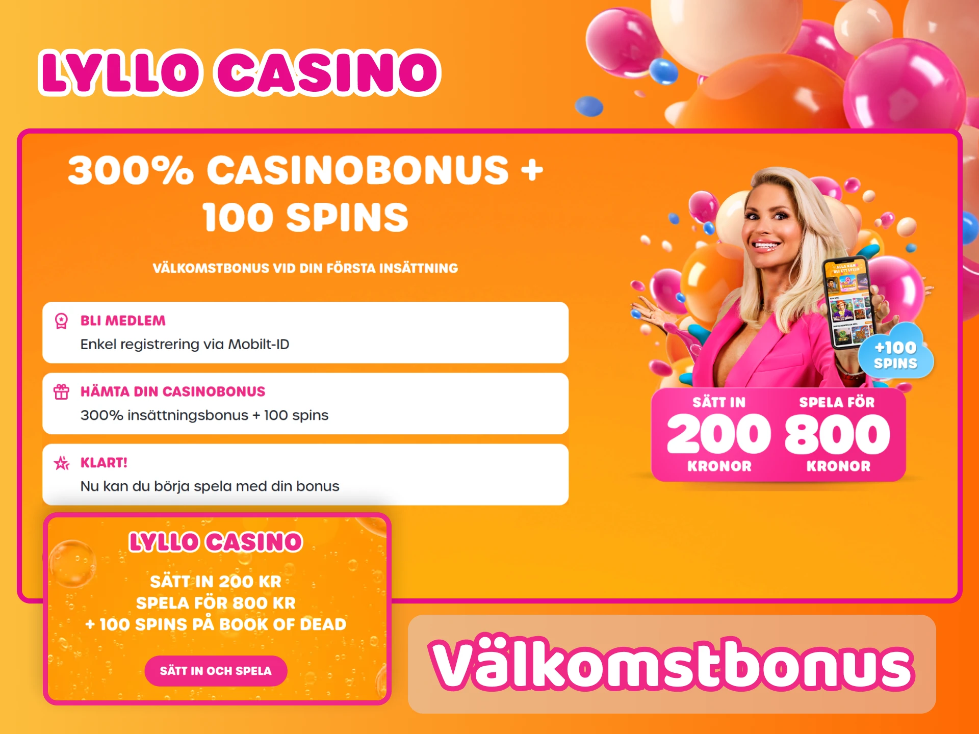 Besök Lyllo Casinos webbplats och få din välkomstbonus.